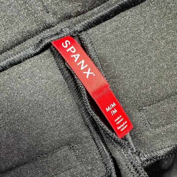 Spanx Pants Womens Medium Gray Perfect Fit Ponte Slim Straight Pull On Smoothing - Picture 4 of 12